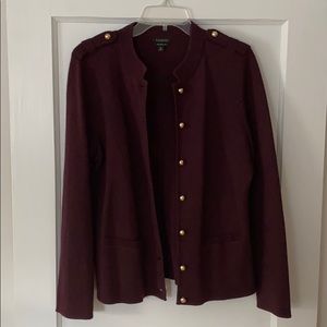 Talbots Military Style Merino Wool Sweater Jacket